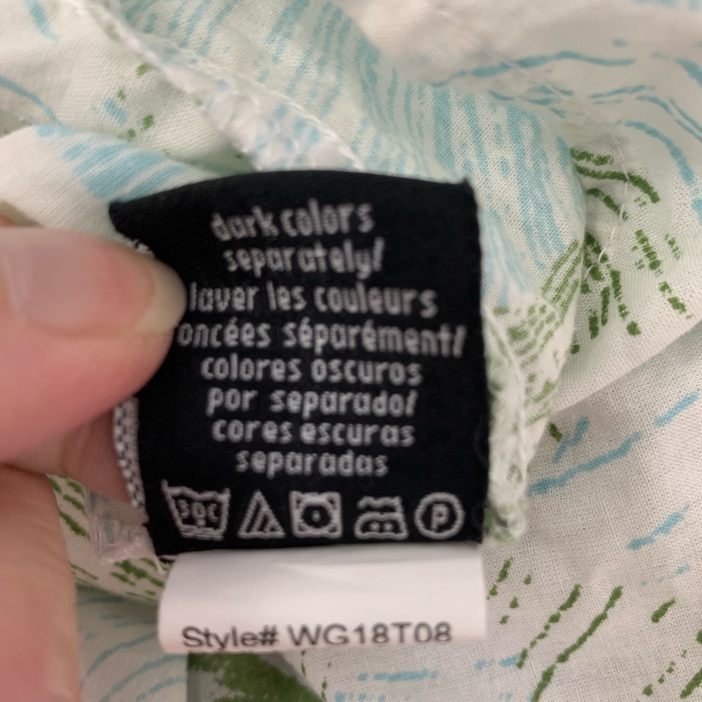 Calvin Klein Jeans NWT Button Up Cotton Shirt Blue Green White 3/4 Sleeve Size L - Picture 12 of 12